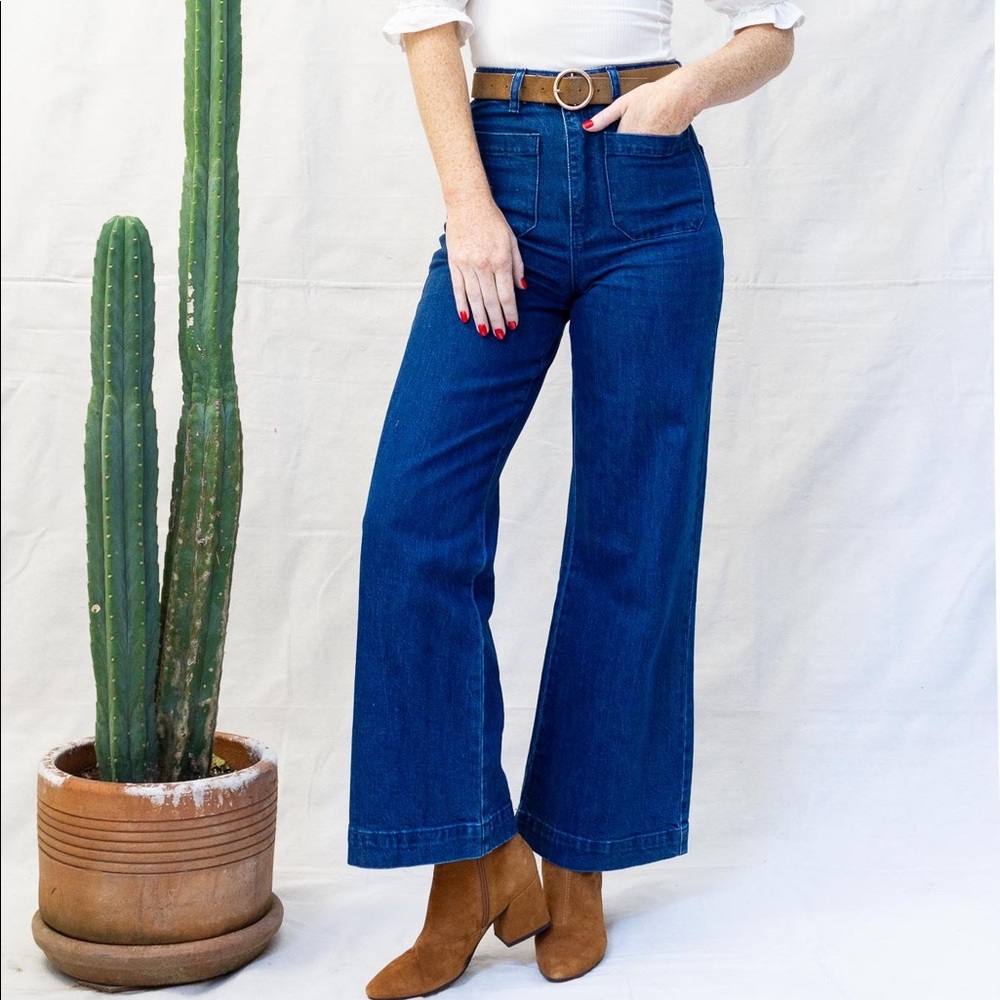 Rollas Sailor April Blue High waist jeans